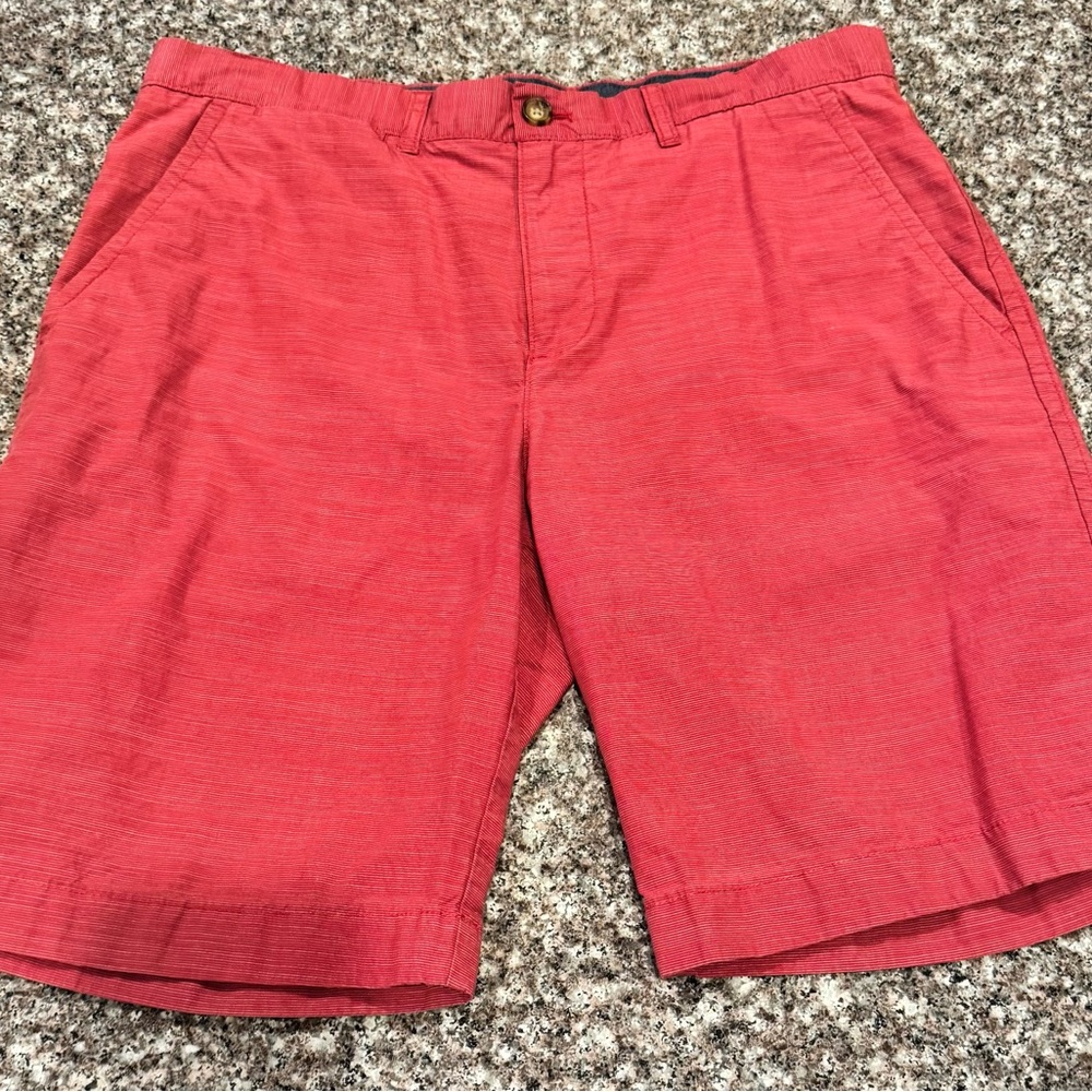 Tommy Hilfiger Coral-Red Flat Front Men's Shorts